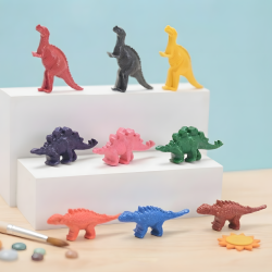 Dinosaur Shaped Crayon Set 9 Colors